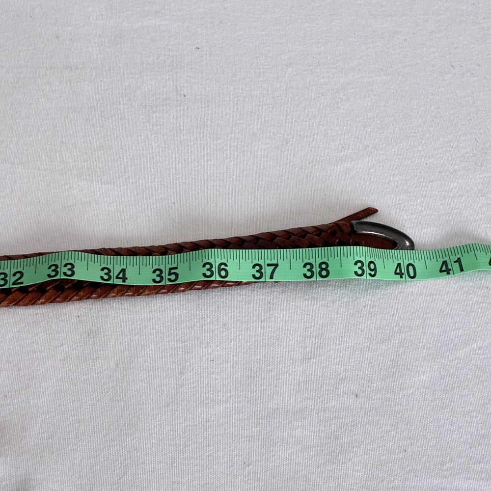 Y2K Fossil Braided Belt Mens 34 Brown Woven Leather Western Boho Vintage - Picture 7 of 9